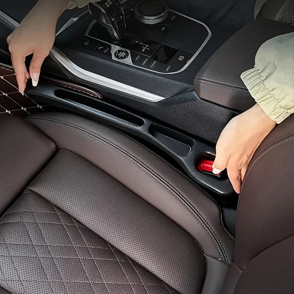 Organizer per Sedile Auto in 2 Pezzi, Impermeabile in PU, con 2 Scomparti, Accessorio per Interni Auto