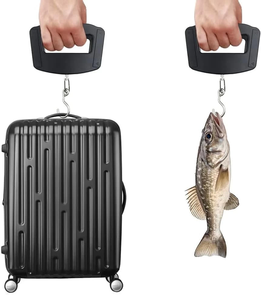 50kg Portable Handheld Digital Luggage Scale, Precision 10g LCD Electronic Hanging Hook Weight Scale, Compact Travel Suitcase Baggage Scale for Travel and Fishing Weighing
