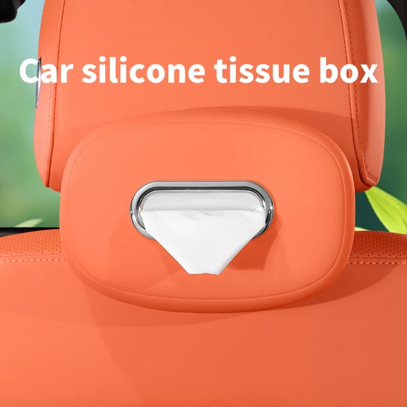 Scatola per cassetti sospesa con scatola per fazzoletti in silicone montata su auto, scatola per braccioli a specchio per console centrale interna per auto, scatola per riporre fazzoletti per sedili