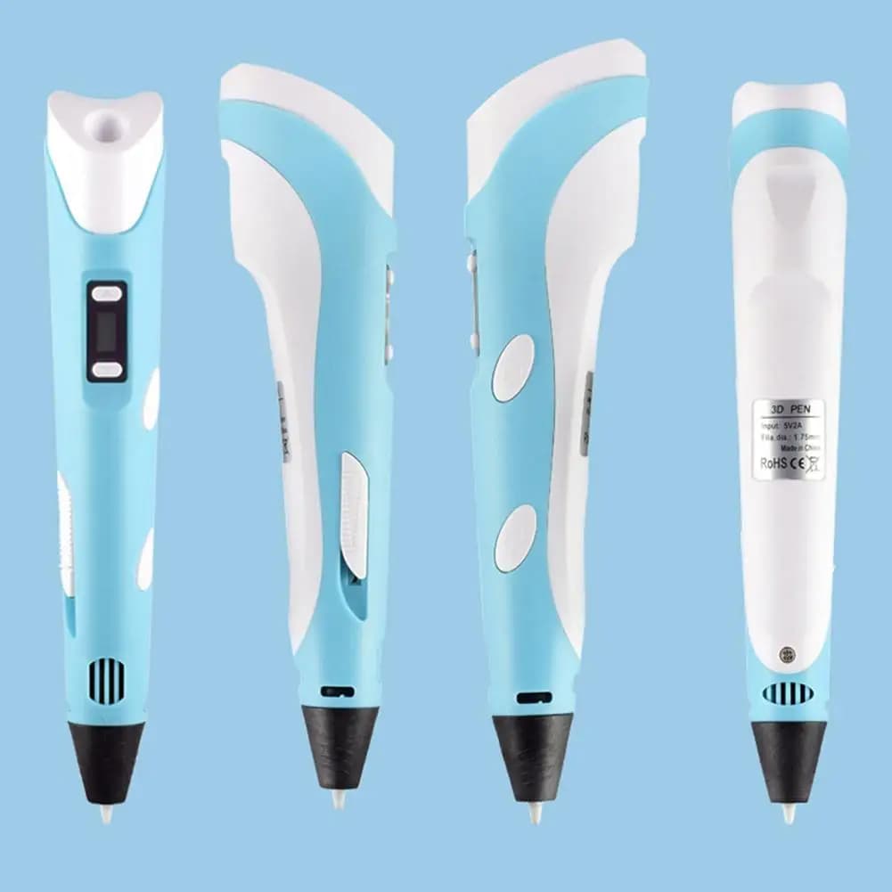 Penna per stampa 3D da 18 cm con display LCD, kit filamento PLA, strumento creativo per disegno artistico e apprendimento, include filamenti (modello Q6C2)