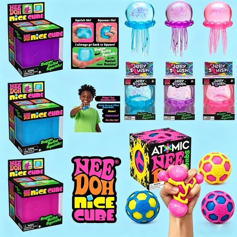 NeeDoh Squishy Schylling/ Atomic Stress Relief Ball Squishies Blind Box/; Giocattolo Antistress Sensoriale NeeDoh Fidget Toy Regalo per Feste