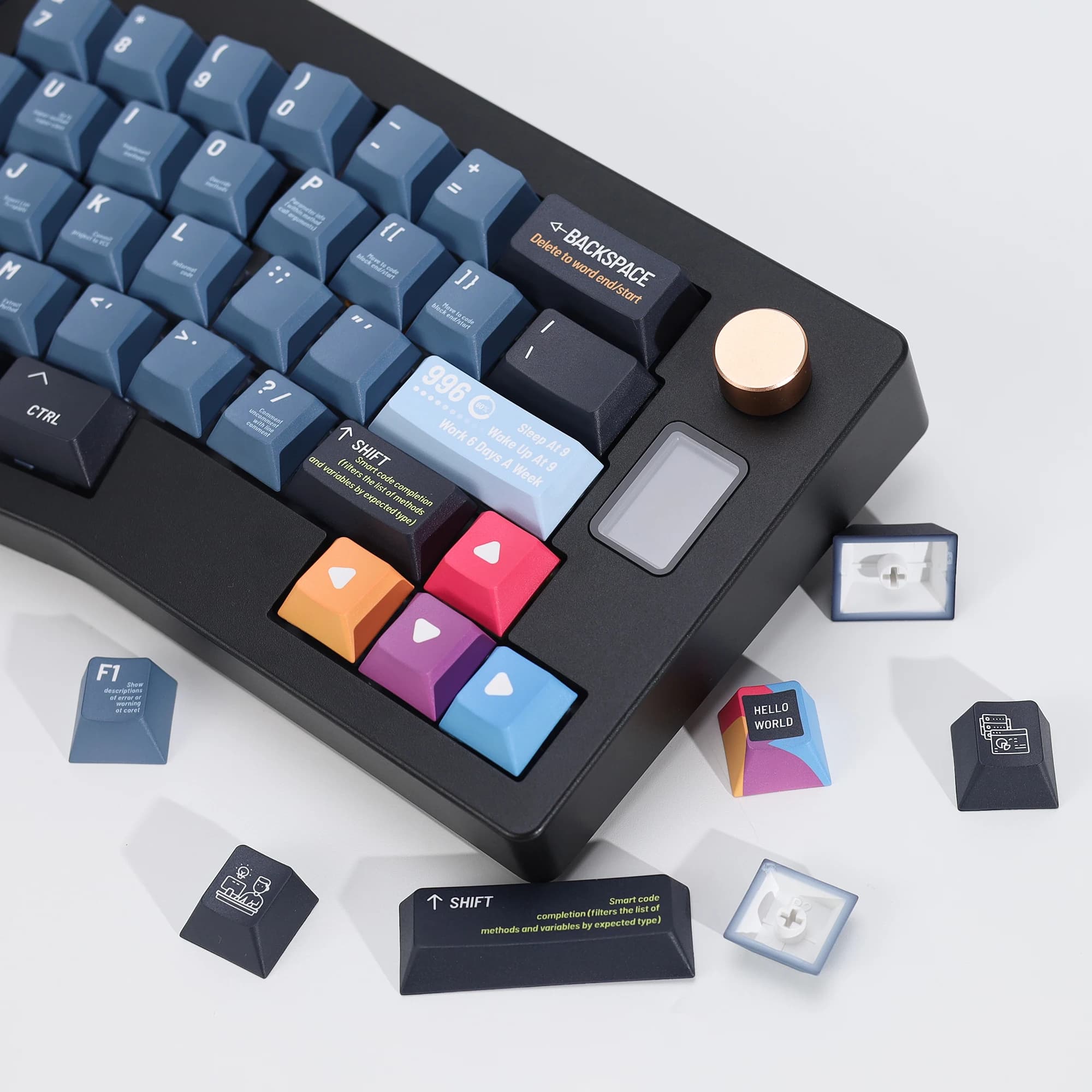 KBDiy Keycap Programmer Nero Retro Cherry Profile Alice Personalizzato per Switch Magnetici MX Kit Tastiera Meccanica da Gaming Fai da Te