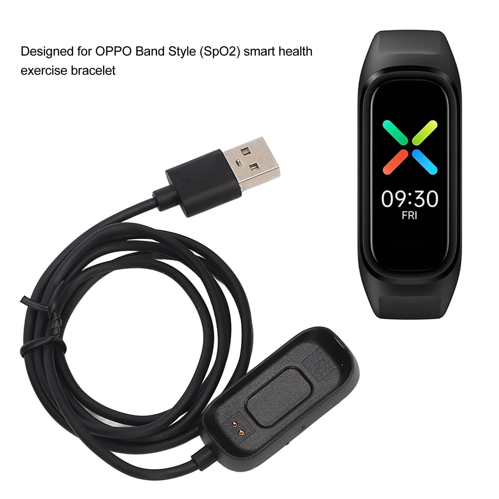Cavo di Ricarica Magnetico per Smartwatch, Cavo USB per Braccialetto Intelligente OPPO Band Style SpO2 Sport Watch 1m