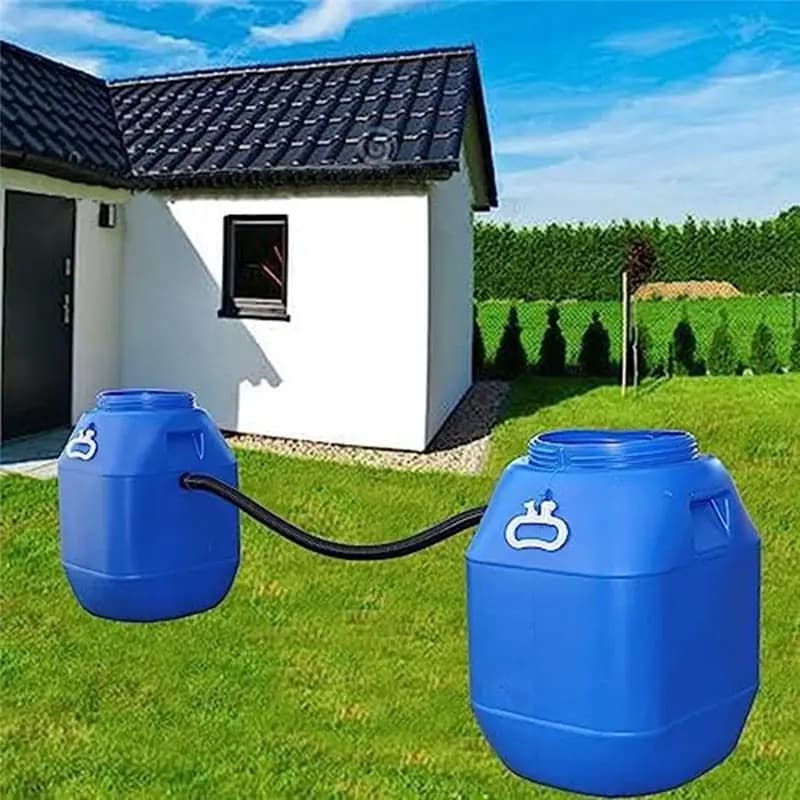 ABFW Rain Butt Connection Set Including 2 Hose Sockets and 50 Cm Connection Hose, 25 Mm with Lock Nut, for Rainwater Barrels