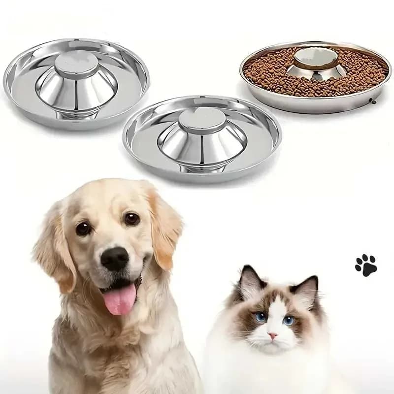 Ciotola per Cani in Acciaio Inox per Alimentazione Lenta, Piatto per Cibo e Acqua per Cuccioli e Animali Domestici