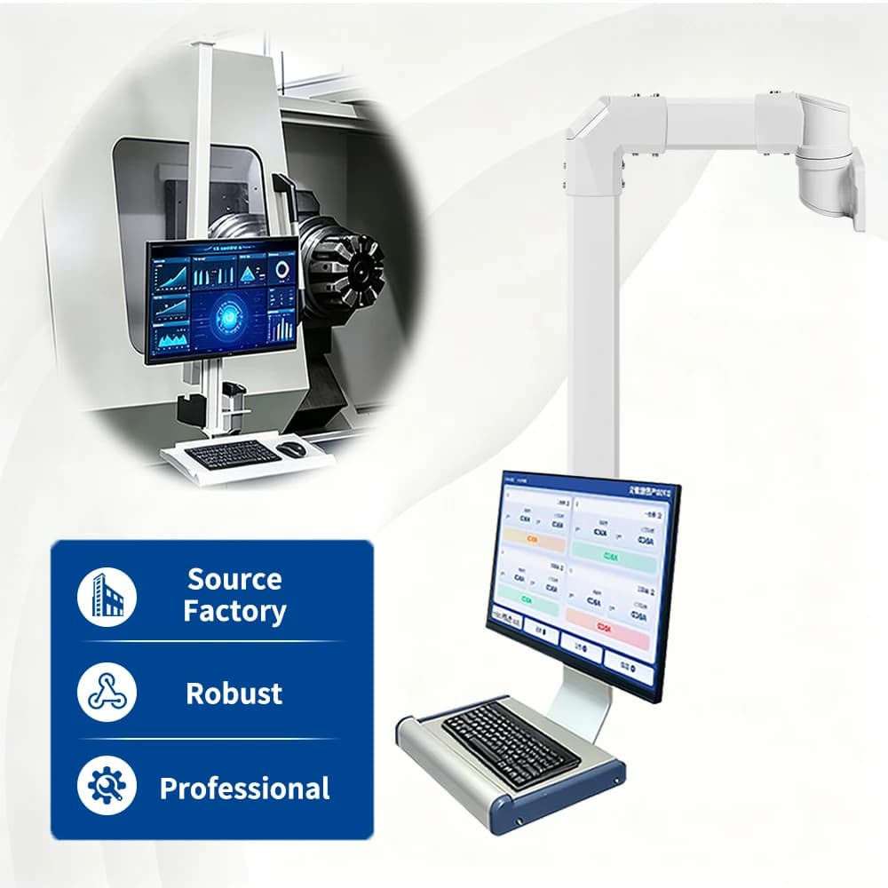 Industrial display bracket, aluminum alloy mechanical arm, cabinet profile, display screen, keyboard integrated wall-mounted fol