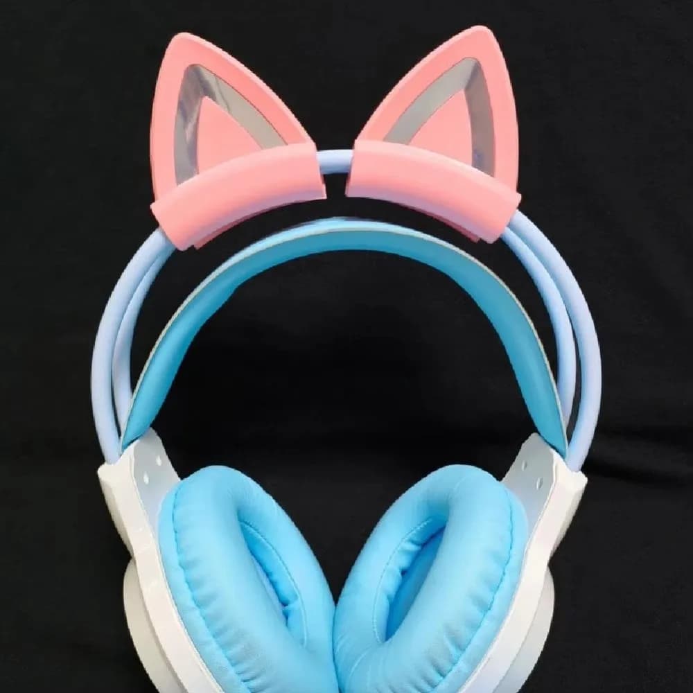 2Pcs Cat Ears Headphones Decorated Free Removal Silicone Gaming Headsets Attachment Headphones Accessories Lightweight