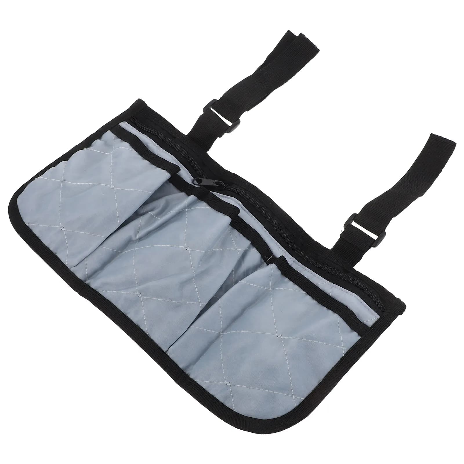 Organizer versatile per sedia a rotelle con 3 tasche per bottiglie d'acqua, telefoni e oggetti essenziali, adatto a sedie a rotelle, scooter e passeggini.