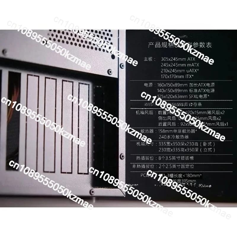 Scheda principale standard MATX/ATX con radiatore a torre centrale L8 chassis NAS server di archiviazione ATX UNRAID