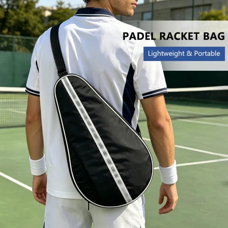 Borsa per racchetta da paddle riflettente, impermeabile, con tracolla, adatta a diverse racchette da tennis, racchette in fibra di carbonio con superficie morbida