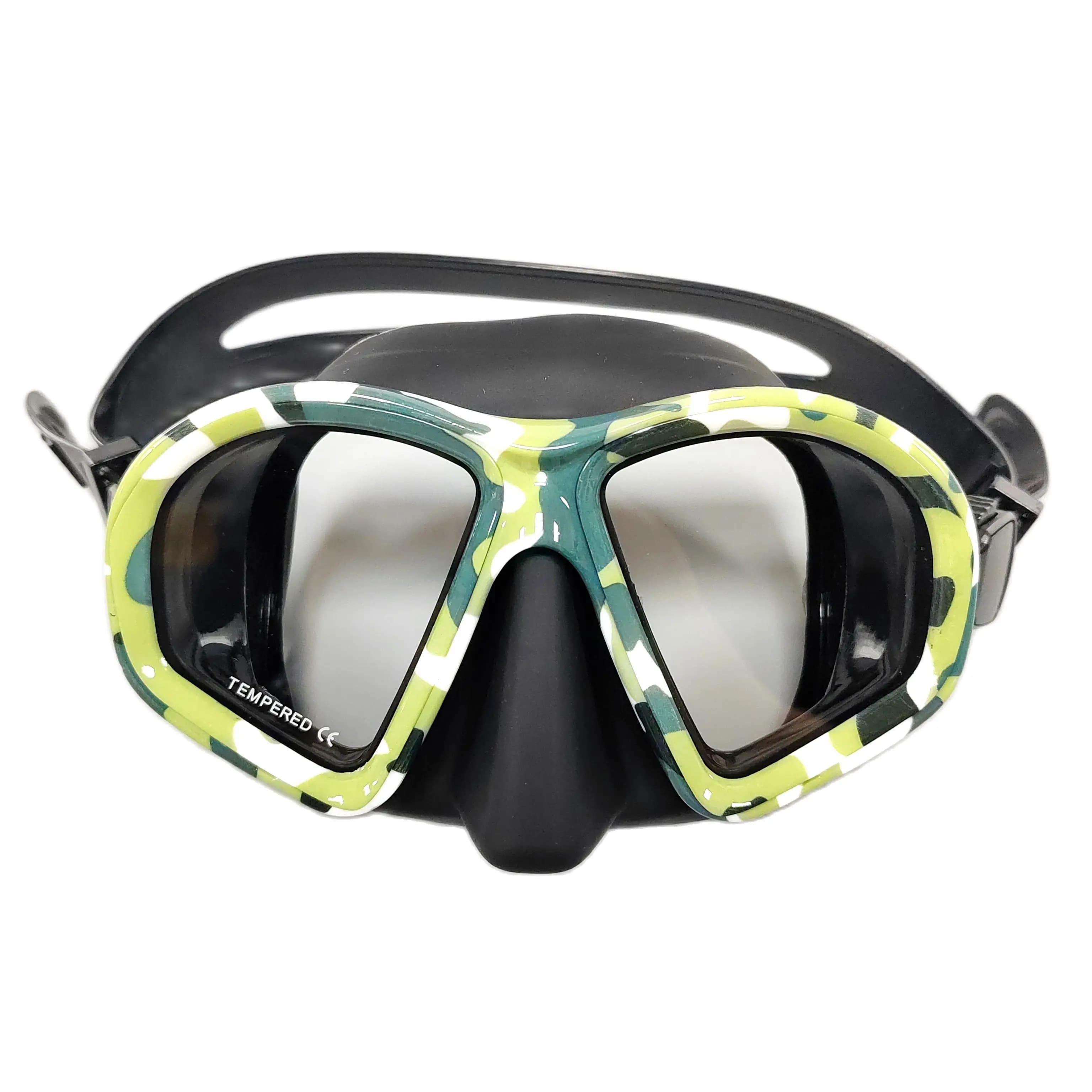Maschera per immersioni subacquee maschera da nuoto per attrezzi da pesca con arpione antiappannamento mimetico