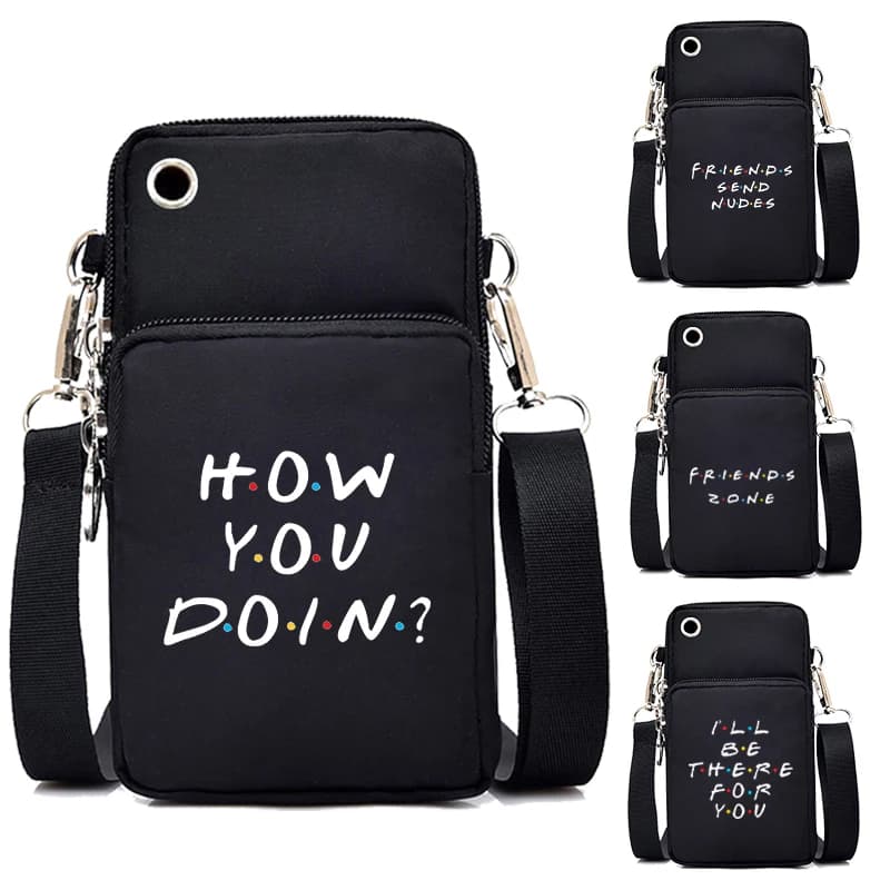 How to Doin Friends TV Show Mini Cell Phone Bag Shoulder Bag All-match Shoulder Bag with Hanging Neck