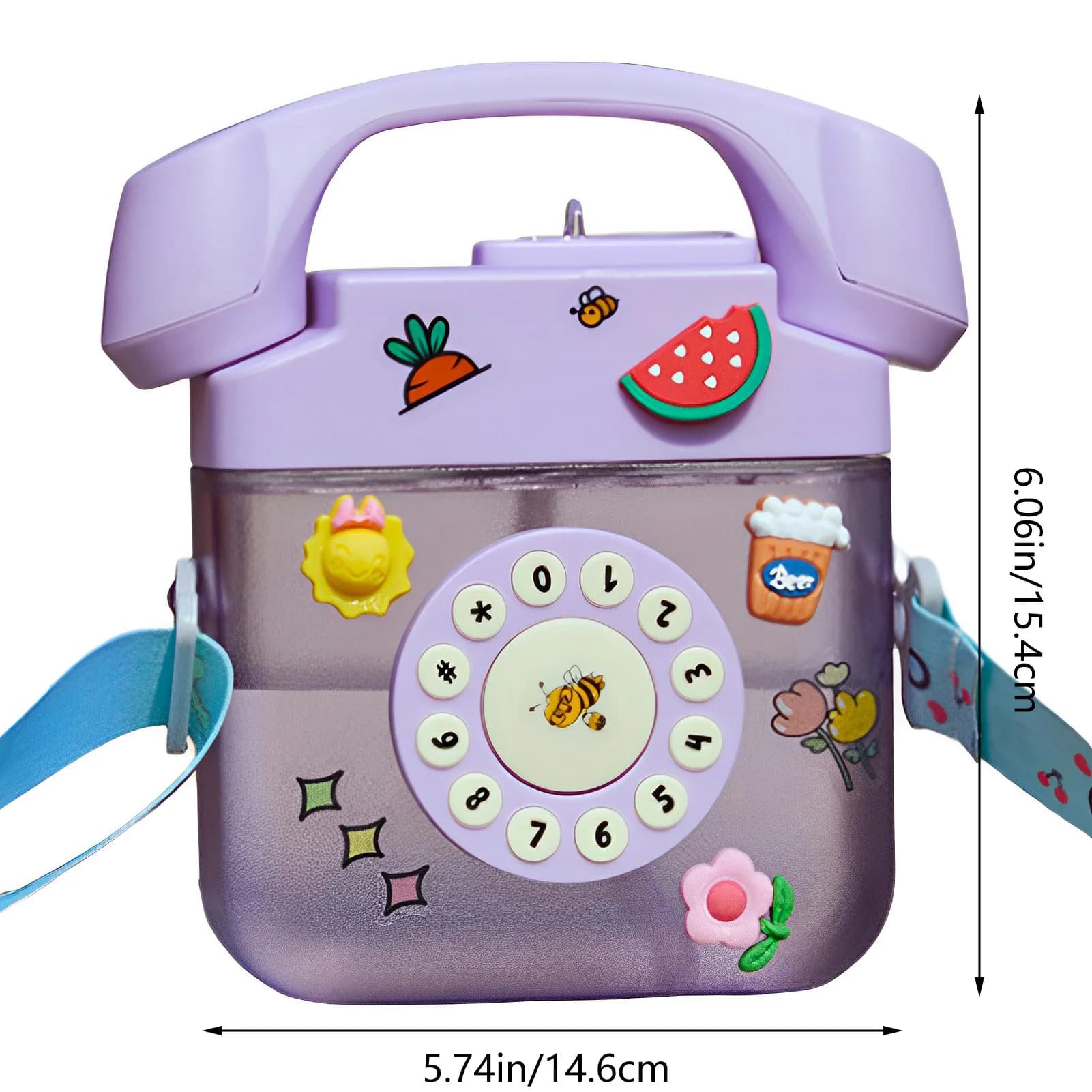 Bottiglia d'acqua telefonica da 400 ml per bambini con bottiglie per bere adesivi 3D adatte per viaggi all'aperto