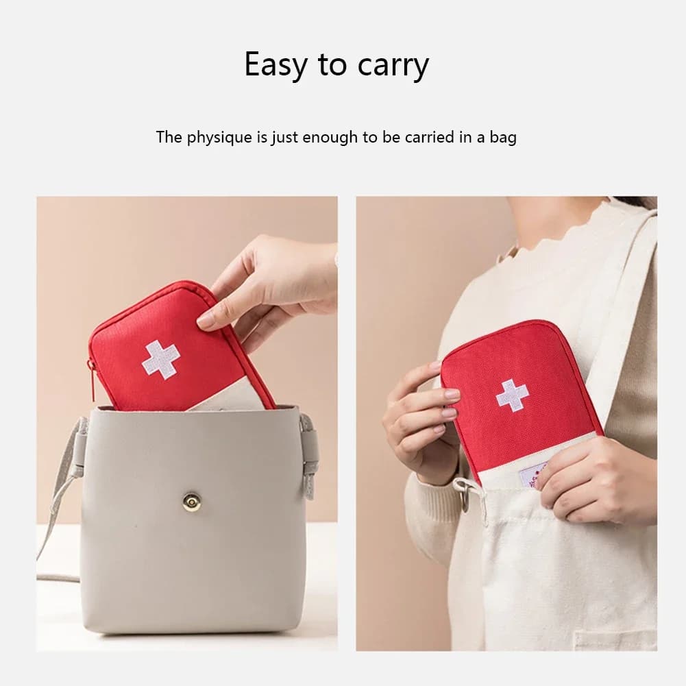 Mini Travel Medicine Bag Portable Emergency First Aid Kit for Outdoor Camping Storage Bag Travel EDC Pouch Organizer Pill Case
