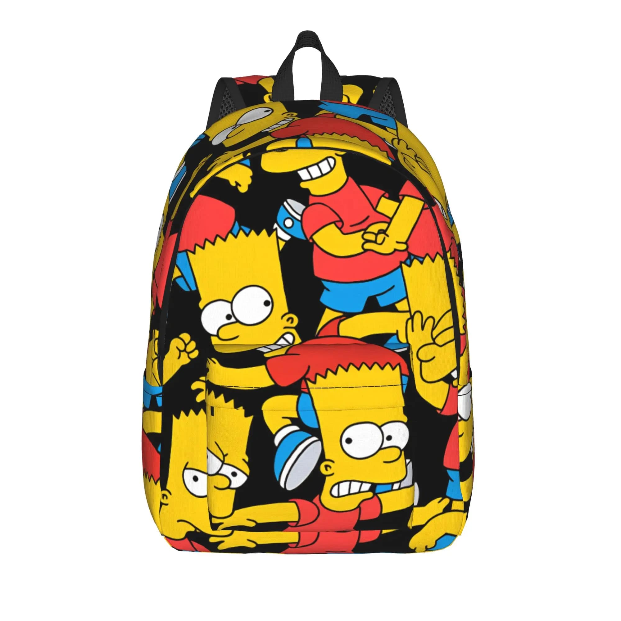 S-Simpsons Bart Character Pattern Backpack Girl Polyester Daily Backpacks Soft Pretty High School Bags Rucksack