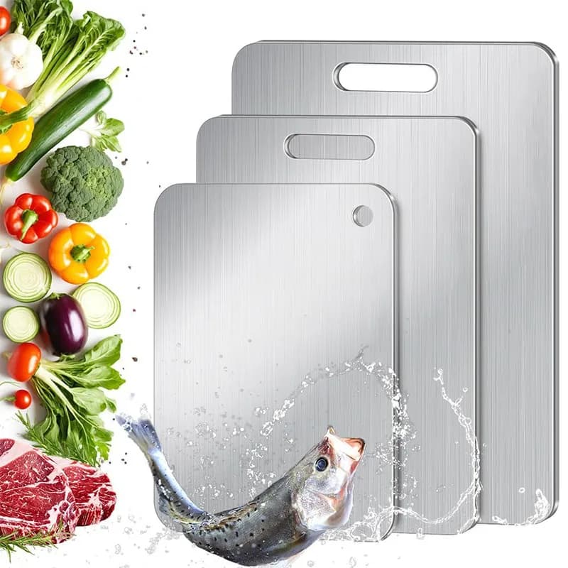 Nuovi Taglieri da Cucina in Acciaio Inox 316, Spessi, a Doppio Lato, per Alimenti, Portatili, per Frutta e Carne
