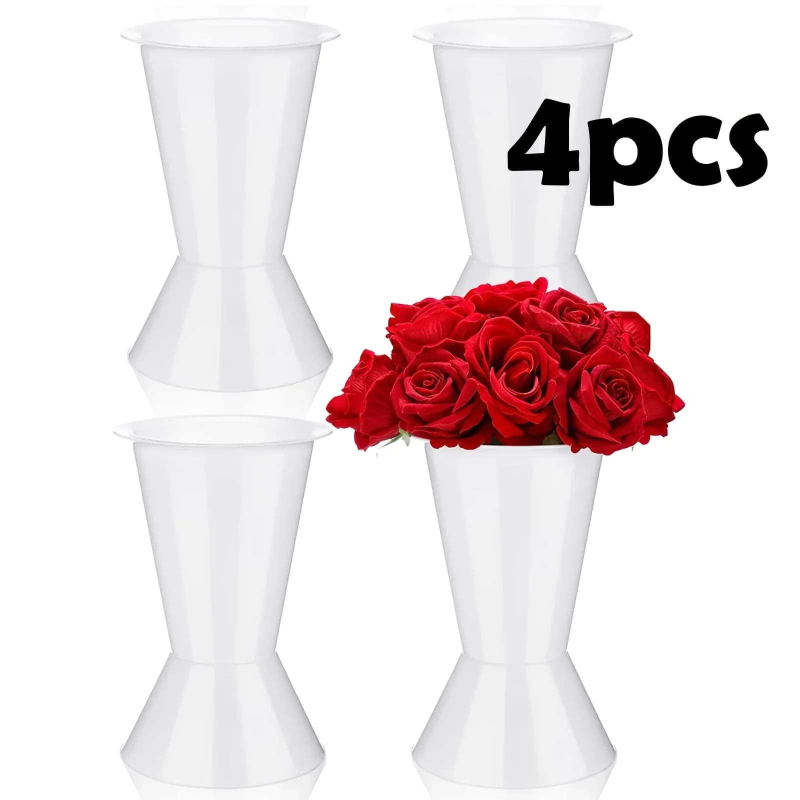 Set da 4/8 Pezzi di Vasi Decorativi in Plastica, Contenitori a Forma di Spada e Tubi a Freccia per Composizioni Floreali, Ideali per Tavoli, Feste e Camere da Letto