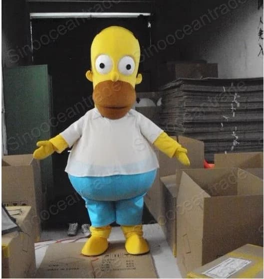 2026 nuova vendita calda per adulti schiuma bambola carina Simpson costume della mascotte del fumetto peluche costume della mascotte di Halloween del vestito operato da Natale