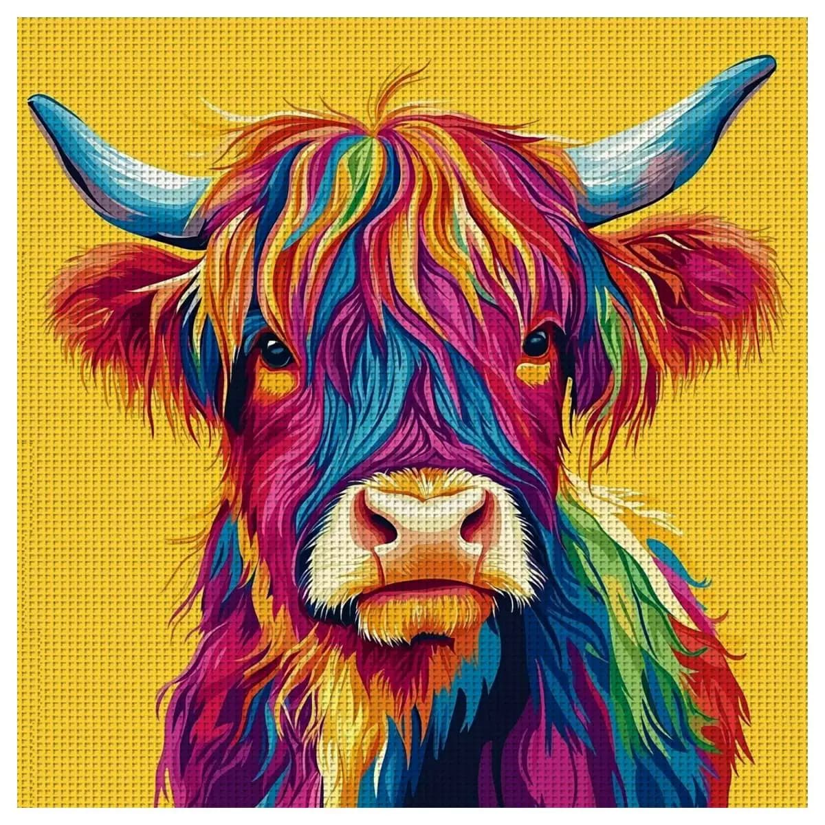 1 pz 40X40 CM/15.74 pollici bovini delle Highland stampato kit punto croce kit FAI DA TE 11CT/14CT FAI DA TE set Ricamato FAI DA TE punto croce set