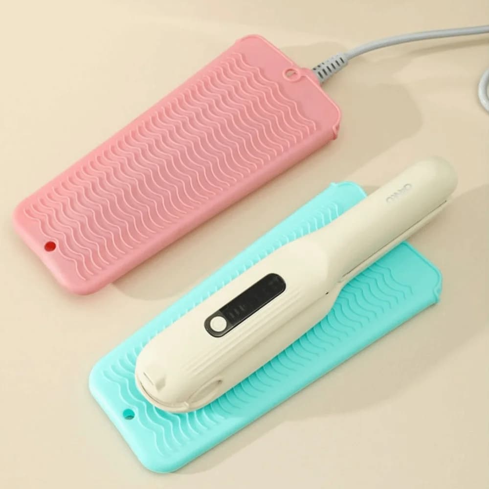Anti-slip insulating pad for curling iron, portable, high temperature resistant, silicone, anti-heat
