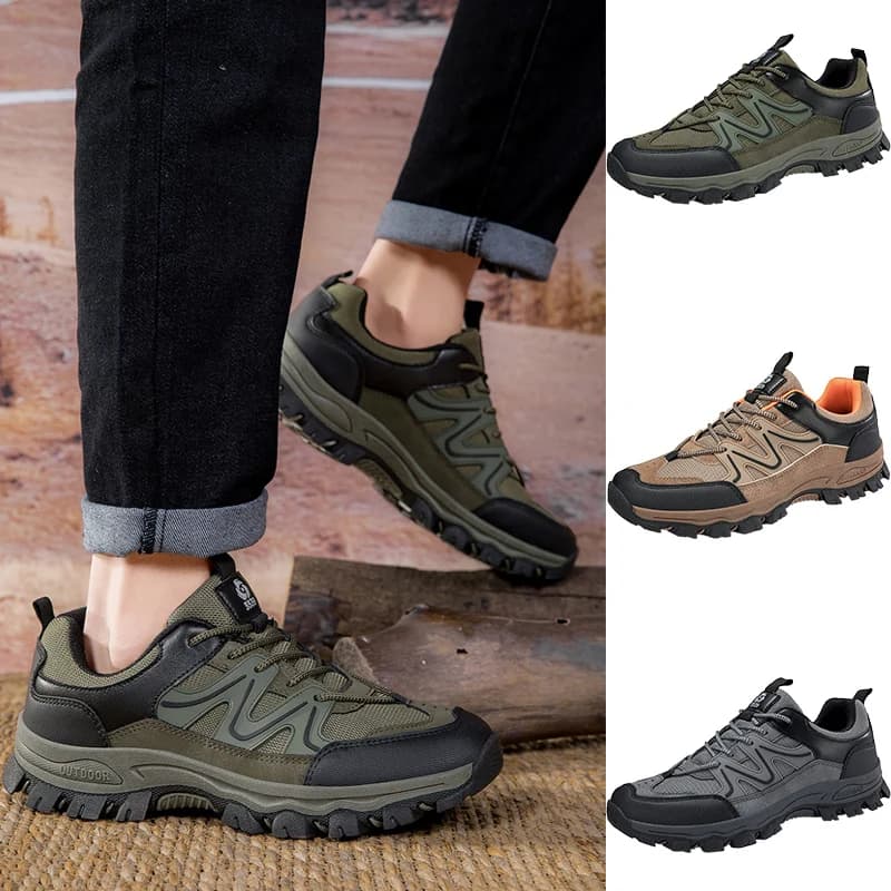2025 new men hiking outdoor climbing sports shoes fashionable casual shoes breathable non-slip rubber sole wear resistant