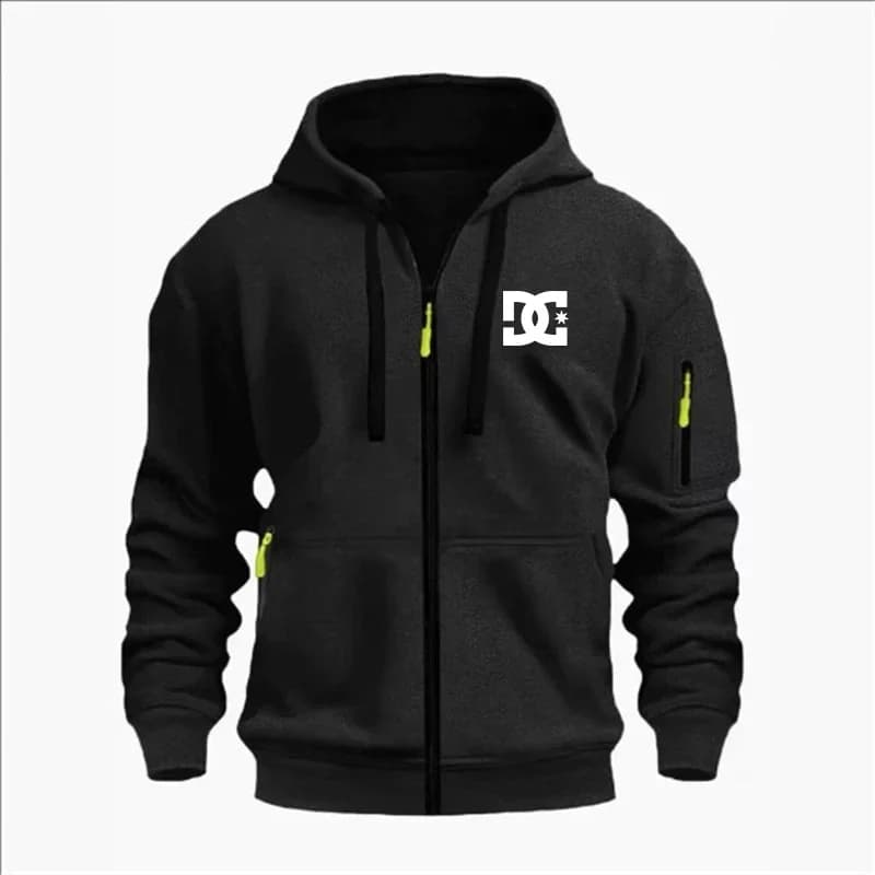 Felpa Sportiva Casual da Uomo Primavera-Autunno, Felpa con Cappuccio alla Moda con Tasca sul Braccio e Cordoncino, Maglia a Maniche Lunghe Larga da Uomo