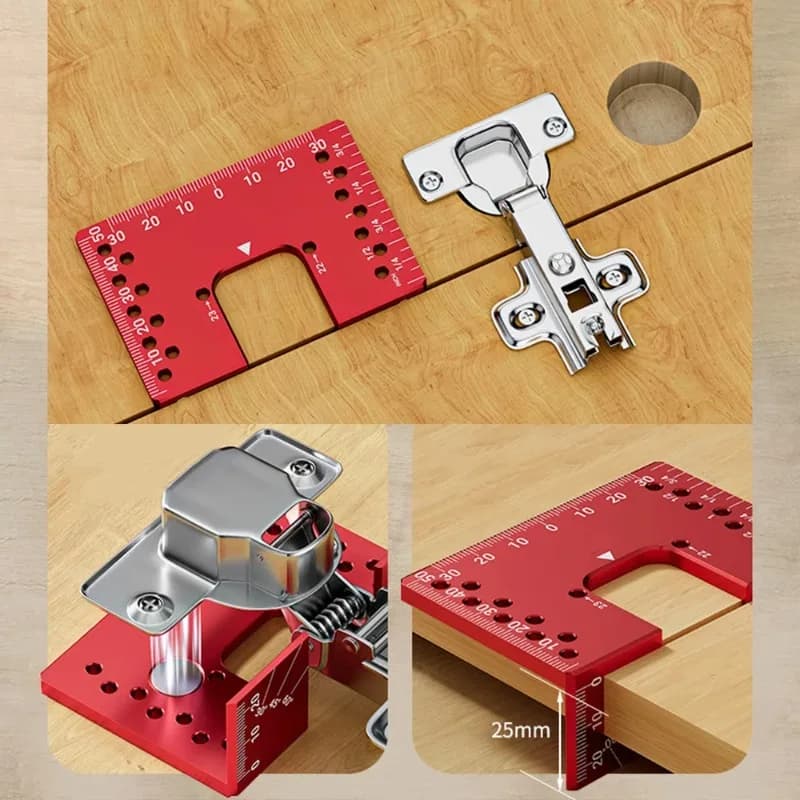 Hinges Drilling Guide, Magnetic Model for Hinges Positioning, Drilling Track, Carpentry Tool