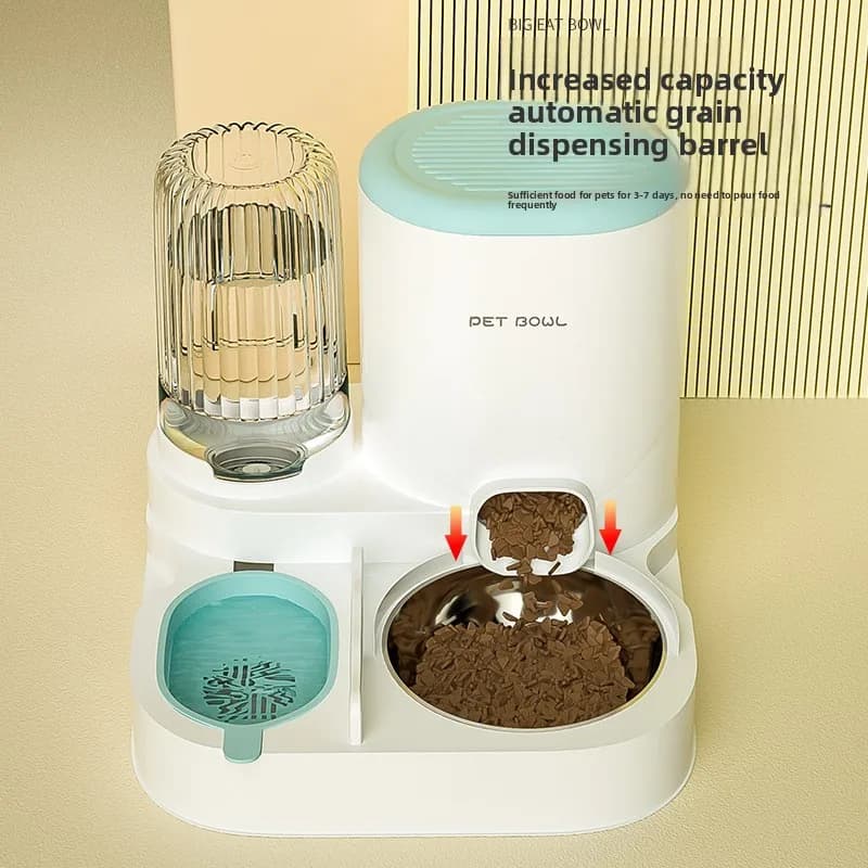Abbeveratoio automatico per mangiatoia per cani e gatti 2 in 1 Ciotola per animali domestici Distributore di acqua per cibo per gatti Cani Alimentatore automatico e abbeveratoio per animali domestici