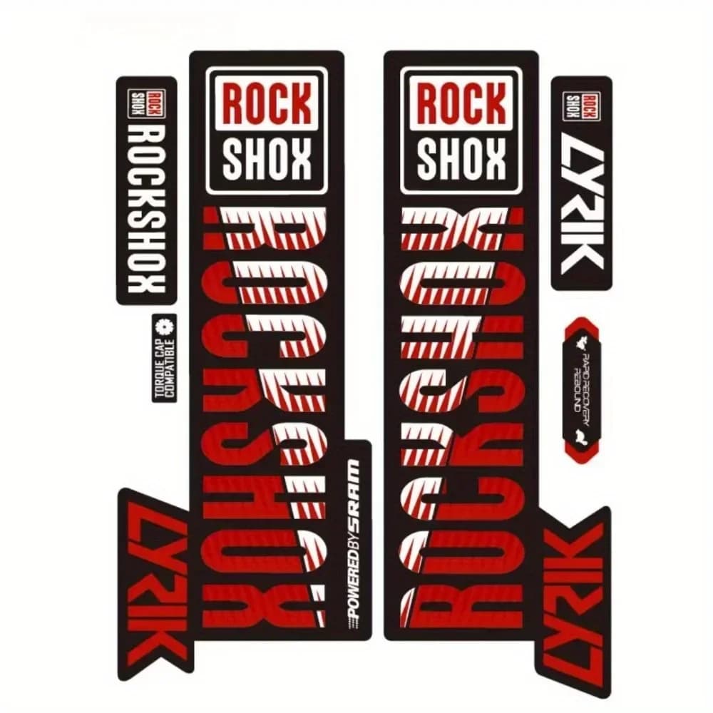 2018 ROCK SHOX LYRIK Mountain Bike Front Fork Stickers 6-Piece Set Sport Style Stickers, Premium Bike Mountain Riding Stickers