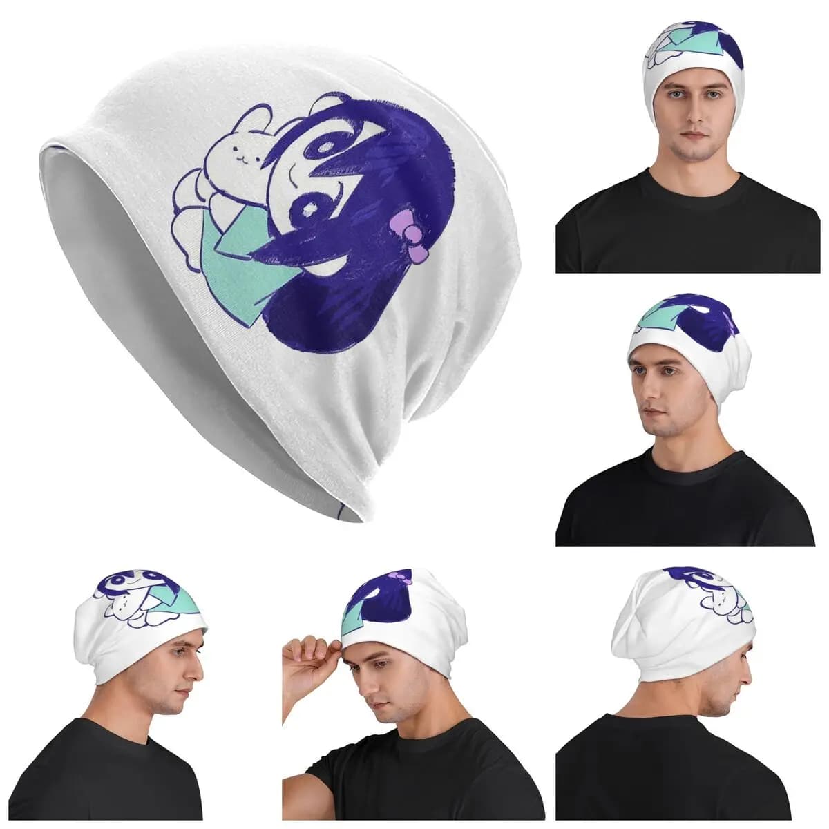 Omori Anime Videogioco Caldo berretto lavorato a maglia Cappello a cuffia moda Autunno Inverno Berretti da esterno Cappelli per unisex adulto