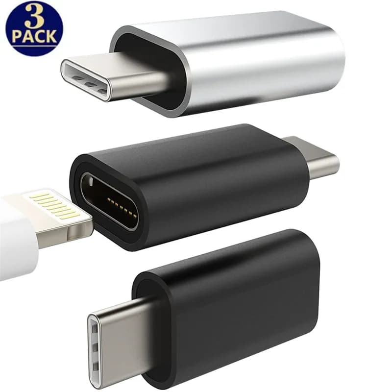3PCS Metal Lighting Male to USB C Female Adapter Charging Data sync Connector Cable for IPhone 15 17 Pro Max Charger Type C USBC