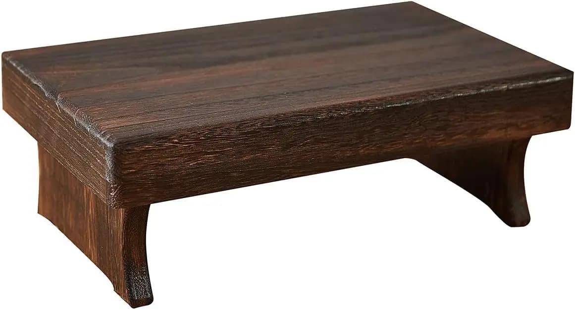 Sgabello Pieghevole in Legno, Poggiapiedi Portatile per Cucina, Bagno e Ufficio, Resistente e Leggero