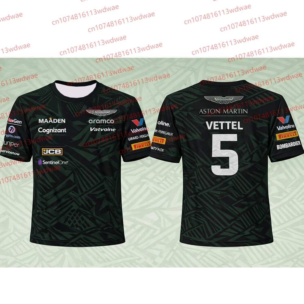 Aston Martin Men's T-shirt, Race suit Fernando Alonso 14, Breathable T-shirt, German Pilot T-shirt Vettel 5, Cycling suit