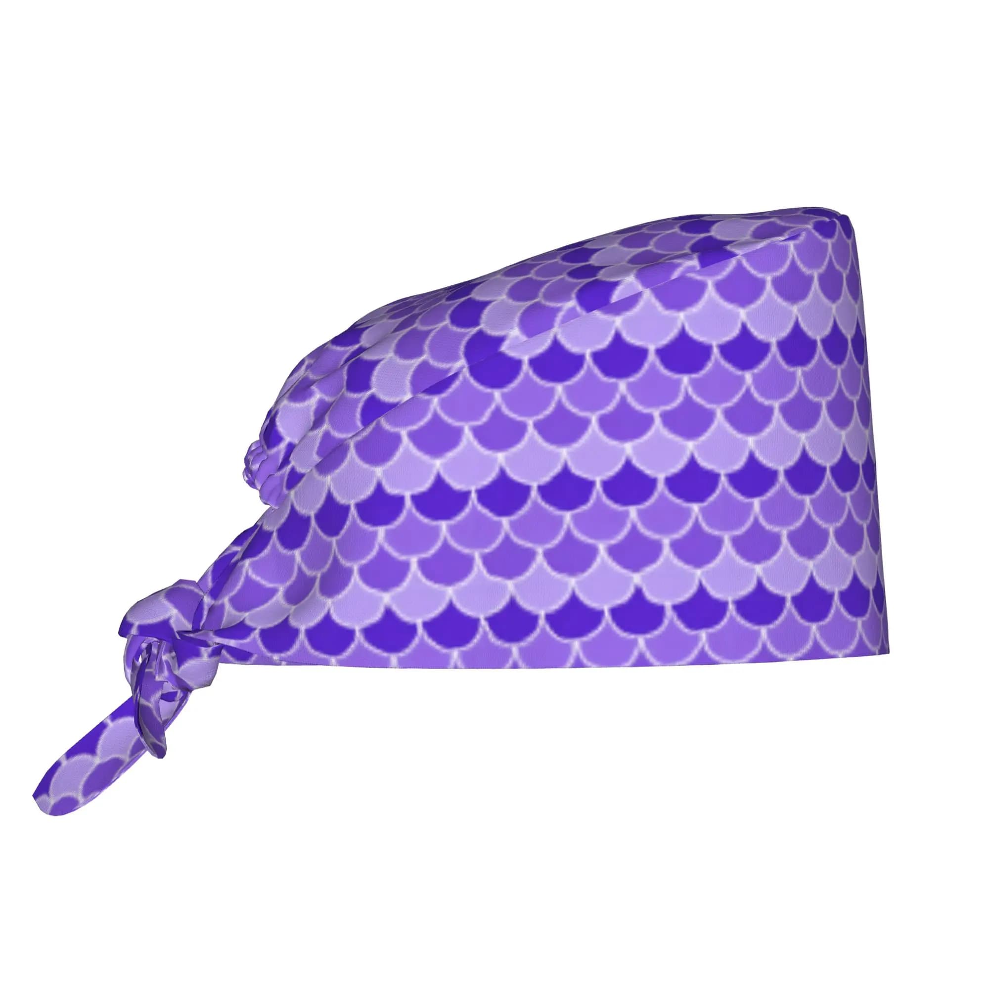 S-Seigaiha Fish Scale Japane Geometric Scallop Medical Staff Scrubs Hat Unisex For Chef Hat Scrub Caps