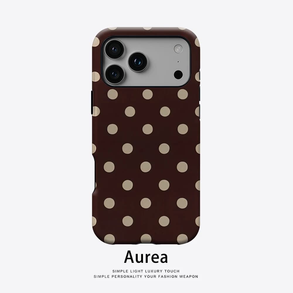 Dark Brown & Cream Phone Case for Magnetic Phone Case for IPhone 17 16 15 14 13 Pro Max Plus Single Double-layer Tough Case