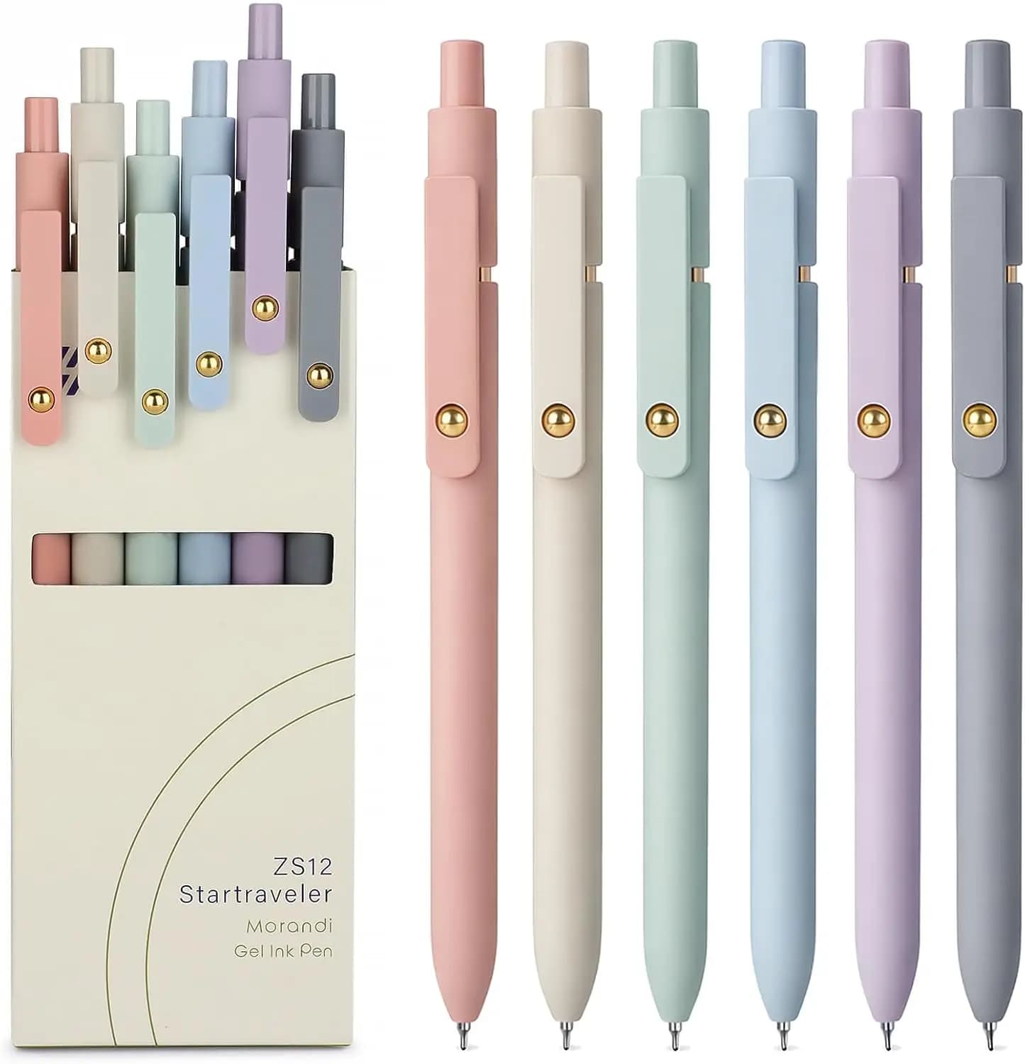 Set di 6 Penne Gel a Punta Fine da 0,7mm con Inchiostro Nero, Asciugatura Rapida e Scrittura Fluida per Diari, Ufficio, Scuola e Regali