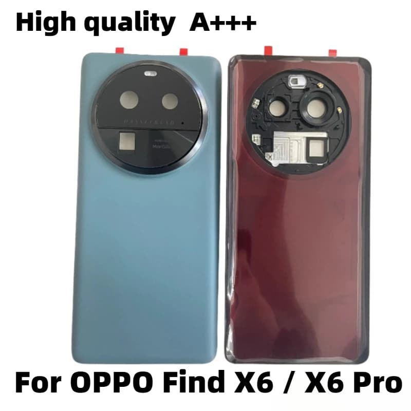 High quality No Logo Back Battery Cover For Oppo Find X6 Pro Housing Door Rear Case Phone Lid with Camera Frame + Adhesive Tape
