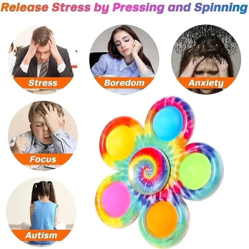 Graffiti Squeeze Spinner Spremere Giocattolo sensoriale Antistress Spinning Per adulti Bambini Pops Finger Toys Push Bubble Fidget Toy