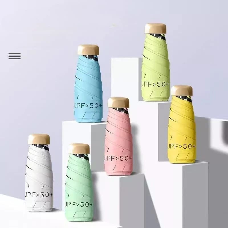 Umbrella Plate 50% Foldable, Anti-UV Vinyl Parasol Shade for Sun and Rain, Women's Ultra-light Portable Shade with UV Protection
