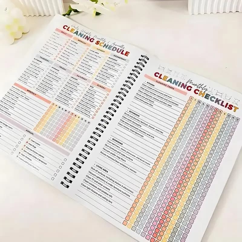 Agenda annuale formato A4, agenda giornaliera e blocco note con elenco delle cose da fare, copertina rigida resistente, pagine per scrittura fluida per casa, ufficio