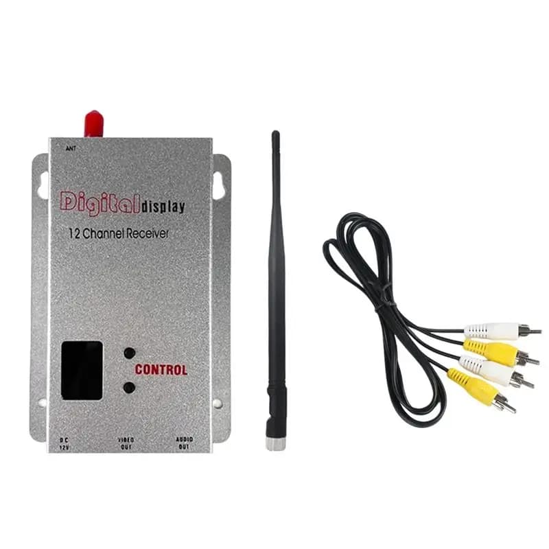 Ricevitore FPV VRX 1.2G 1.5W + Antenna 12CH 1500Mw Ricevitore Audio Video per Droni FPV a Lungo Raggio e Modelli RC
