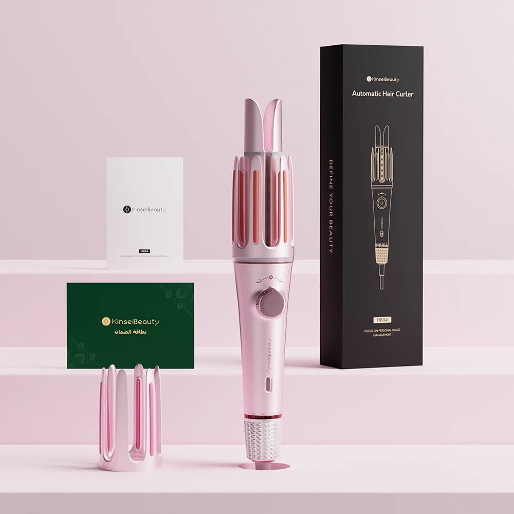 Automatic HB04 hair curler with Rapid Heating, Iron Ceramic hair curler with 3 Heat settings, Bidirectional rotation, Design Anti-Group and Anti-Cooking