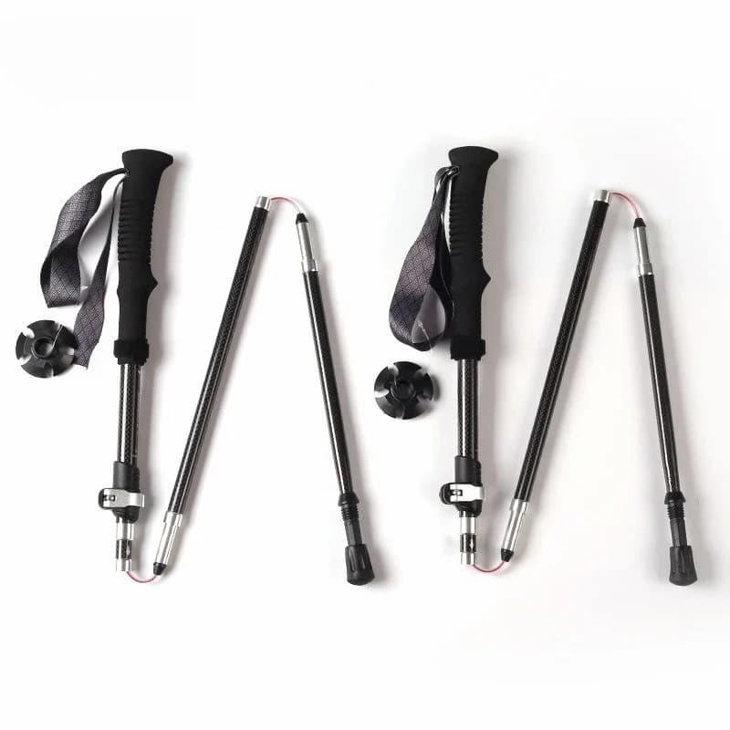 Bestseller 3K Carbon Fiber Foldable Trekking Sticks to Five Sections, Portals and Foldables, Ultra-lights and High Resistant for Hiking