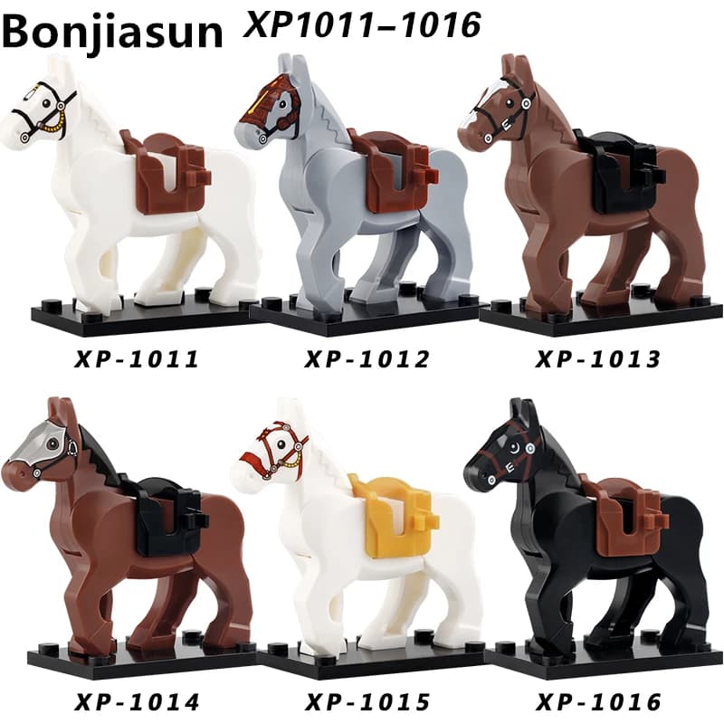 Cavallo da guerra militare medievale Building Blocks Mini Action Figure antiche Accessori Giocattolo per bambini Regalo XP1011-XP1016