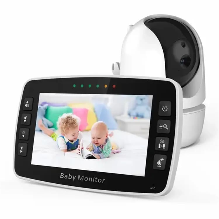 2025 Vendita calda VISIONE Notturna SM43A Display LCD da 4,3 pollici Babyfoon Video Ptz Camera Baby Monitor Pan Tilt con schermo