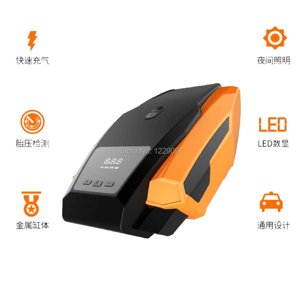 Compressore d'aria per pompa gonfiabile per bicicletta per auto con display digitale Mini pompa elettrica per gonfiaggio pneumatici per bici per auto portatile 12V