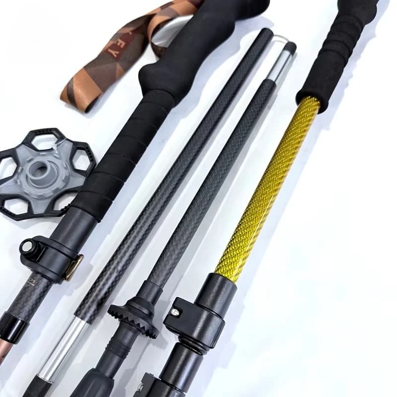 Ultralight Carbon Fiber Tactical Trekking Poles with Spear for Hiking Backpacking Mountaineering