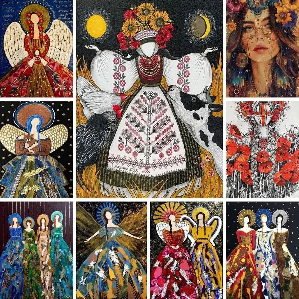 Adults Acrylic Paint By Numbers Ukraine Peace Girl Canvas Painting By Number Wall Art Crafts Picture For Living Room Home Decor