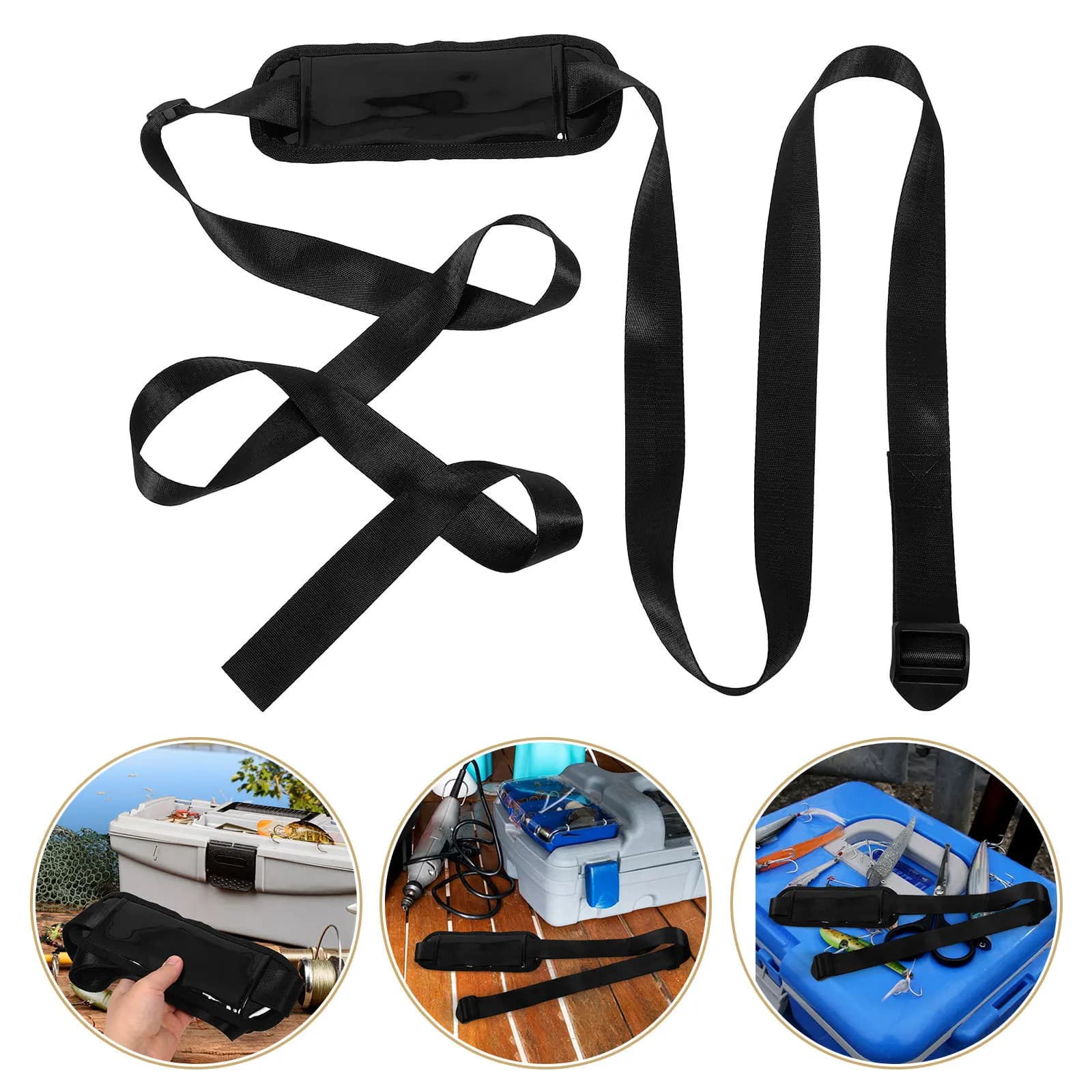 Tracolla per Scatola da Pesca, Spessa e Regolabile, Multifunzione, Accessorio Sostituibile per Attrezzatura da Pesca, Cinghia di Trasporto Resistente