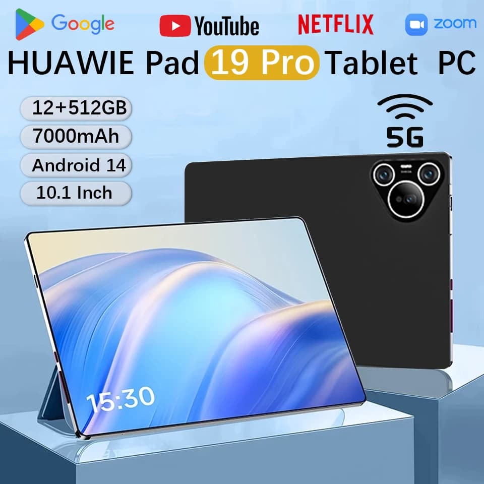 Nodizz Npad19 Pro10.1 pollici Tablet Computer Risoluzione 1280*800 Sistema Android 14 60HZ Tavoletta grafica di grandi dimensioni Monitor 12GB + 512GB